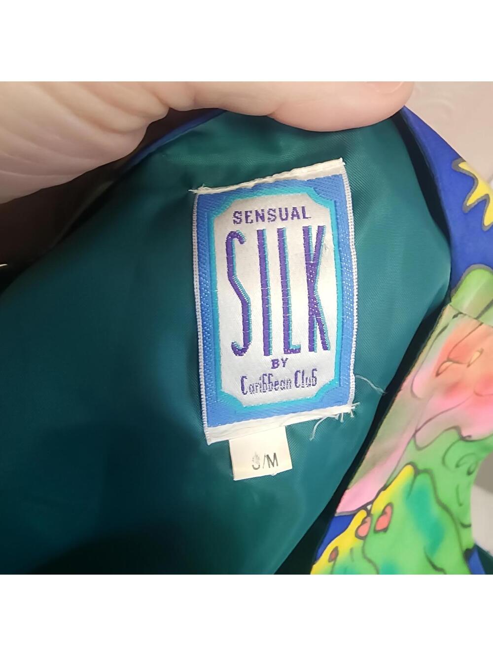 LKNW vintage 90's Sensual Silk by Caribbean Club M mens vest colorful - Picture 7 of 7